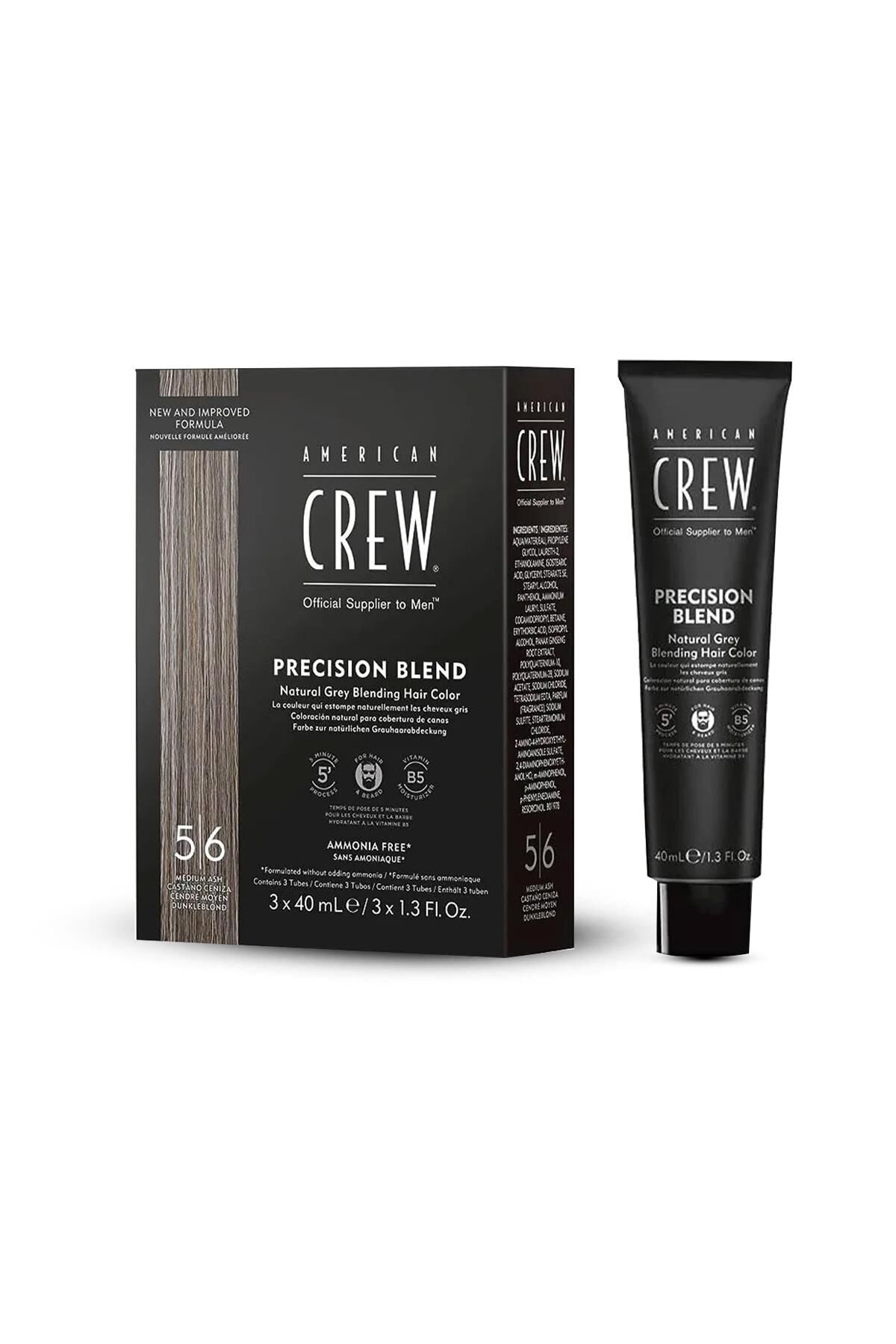 Erkek Saç Boyası 3x40 ml Set – Gri Kapatıcı Doğal Görünüm Precision Blend 5-6 Orta Küllü Ton